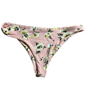 Amuse Society Pink Floral Bikini Bottom Small High Cut